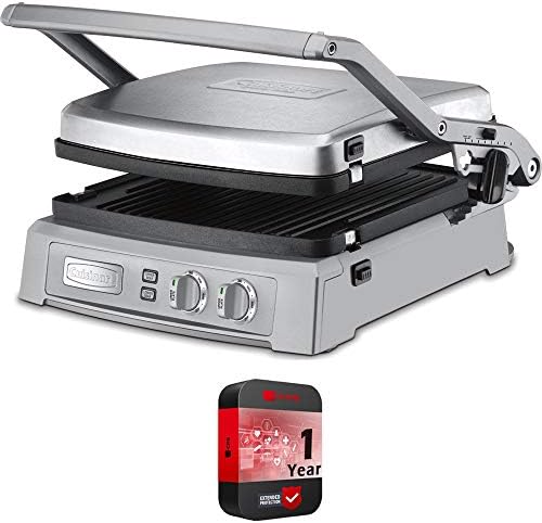 Cuisinart Griddler Deluxe Brushed Stainless (GR-150) with 1 YR CPS Enhanced Protection Pack