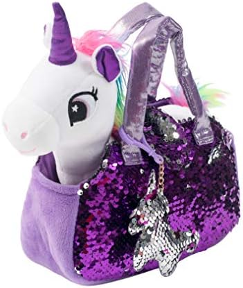 Little Jupiter Plush Pet Set w/Purse - Unicorn Stuffed Animals - Unicorn Stuffed Animals for Girls - Unicorn Plush - Stuffed Unicorns - Unicorn - Unicorn Gift for Age 4-5 - 6-7 yrs (White Unicorn)