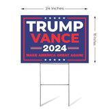 SignPro Trump Vance 2024 Yard Sign | Trump Vance Lawn Sign | Trump JD Vance Maga Sign | 24" x 18" Corrugated Plastic Outdoor Weatherproof Yard Signs With H Stake | Double Sided