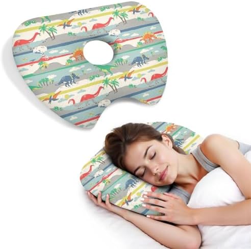 Ear Piercing Pillow for Side Sleepers Pillows with Holes for Ear Pain,Donut Pillow for Ear Side Sleeping Pillow for Adults CNH Ear Pain Relief Pressure Sores Ear Pillow with Hole in Center