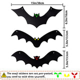 YUJUN Halloween Hanging Bats 12 Pieces 3D Realistic Scary Large Fake Black Hanging Flying Bat Spooky for Yard Sign Outdoor Indoor Lawn Decorations(3 Style)