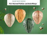 2 Pack Wasp Nest Decoy Waterproof Terylene Natural Wasp Repellent Hanging Wasp Deterrent Yellow Jackets Hornet Fake Wasp Nest Bee Nest for Home Garden Patio Outdoors