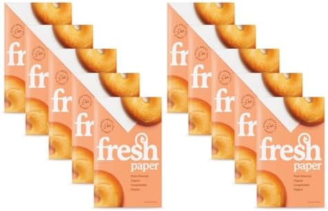 FRESHPAPER Keep Baked Goods Fresh, 80 Reusable Food Saver Sheets for Bread, Bagels, Muffins, Cookie Storage, Healthy Meal Prep, BPA Free, 10 (8 Sheet) Packs, Made in the USA