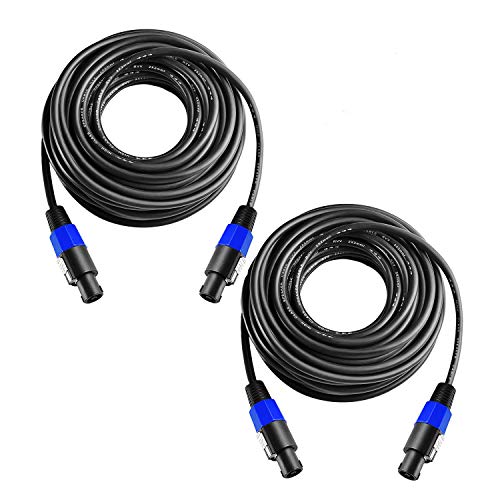 2Pcs 200 Feet Professional Speakon to Speakon Cables Wire Speaker Audio Amplifier Cord 7mm with Twist Lock