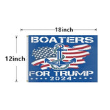 LUCKGEEY Double Sided Boaters For Trump 2024 Boat Flag 12x18inch,220D Heavy-duty Printing 3Ply Boat Flags,Double Stitching On the Edge, Flags with 2 Rust-proof Brass Grommets for Boat.