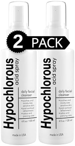 BodyJ4You Hypochlorous Acid Spray for Face Cleaner - HOCL Facial Toner Acne Sensitive Skin - HOCL Molecule Spray Topical Skin Redness Relief Breakouts - Piercing Aftercare Fine Mist - Pack of 2