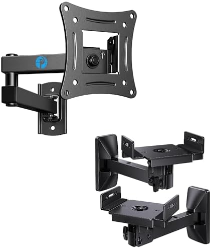 Pipishell Full Motion TV Wall Mount Fits Max VESA 100x100mm for 13-32 Inches TVs Monitors, PIXSF2, Speaker Wall Mounts up to 50 lbs, 1 Pair, PISM03