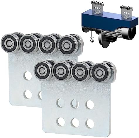 8 Wheel Trolley Assembly Rollers.Eight Bearing Trolley Assembly.The top of The Trolley has Room for Set Screws, Allowing The use of a 1-5/8" high Strut Channel or Higher Strut Channel.