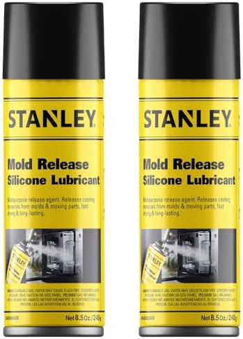 STANLEY Mold Release Spray - 2x8.5 oz, High-Performance Silicone Lubricant for Epoxy Resin, Plastics, Withstands Extreme Temperatures, Moisture Repellent, Corrosion Protection - 2 Pack