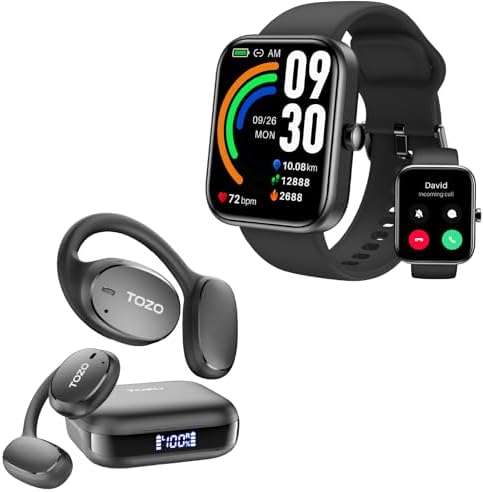 TOZO OpenEgo True Wireless Open Ear Headphone,5.3 Bluetooth Sport Earbuds with Earhooks