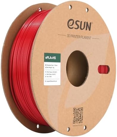 eSUN High Speed PLA+ Filament 1.75mm, 3D Printer Filament Speedy PLA Plus for Fast Printing, Dimensional Accuracy +/- 0.03mm, 1KG Cardboard Spool 3D Printing Filament for 3D Printers, Fire Engine Red