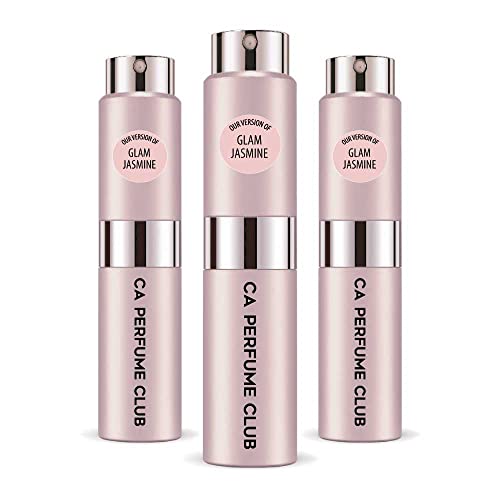 CA Perfume Impression of M. Kors Glam Jasmine For Women Replica Version Fragrance Dupes Concentrated Long Lasting Eau de Parfum Spray Refillable Atomizer Bottle 0.27 Fl Oz-X3