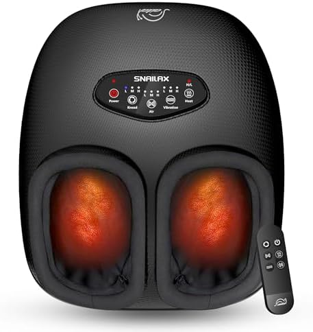 Snailax Shiatsu Foot Massager with Heat, Deep Kneading, Compression, Vibration,FSA HSA Eligible,Electric Foot Massage Machine for Plantar Fasciitis,Neuropathy,Foot Warmer,Remote Control,Size 13,Gifts