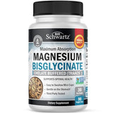 Magnesium Bisglycinate 100% Chelate No-Laxative Effect - Maximum Absorption & Bioavailability, Fully Reacted & Buffered - Healthy Energy Muscle Bone & Joint Support - Non-GMO Project Verified - 90 ct