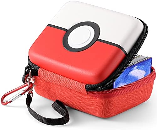tombert Carrying case for PTCG Trading Cards, Hard-Shell Storage Box fits Magic MTG Cards and PTCG, Holds 400+ Cards red&white