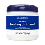 Amazon Basics Healing Ointment and Skin Protectant for Dry & Cracked Skin, Fragrance Free, 14 Ounce, 4-Pack (Previously Solimo)