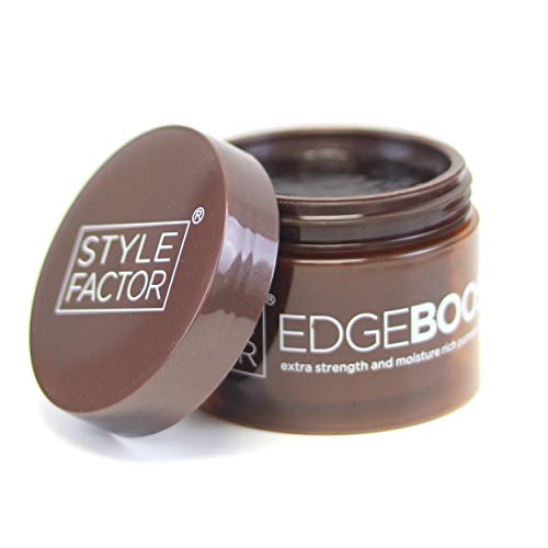 Style Factor Edge Booster Strong Hold Water-Based Pomade - Super Shine & Moisture 3.38oz (AMBER)