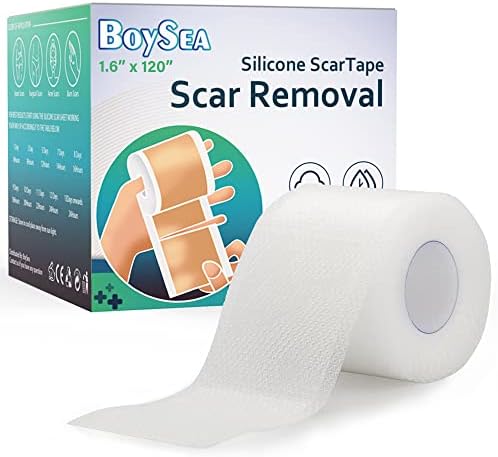 Silicone Scar Sheets (1.6" x 120") Clear Silicone Scar Tape - Scars Removal Treatment - Reusable Scar Strips for Keloid, C-Section, Burn, Surgical Scars