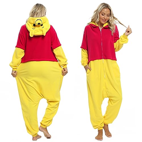 NAITOKE Adults Animal Onesie Halloween Costumes Cosplay Pajamas Red Yellow