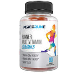 PEREGRUNE Runner Multivitamin Gummies - Daily Vitamin for Running with Vitamins A, C, D, E, and B Complex – 50% Less Sugar – Antioxidants, Recovery, Endurance, and Energy Gummy – Certified Running Sup