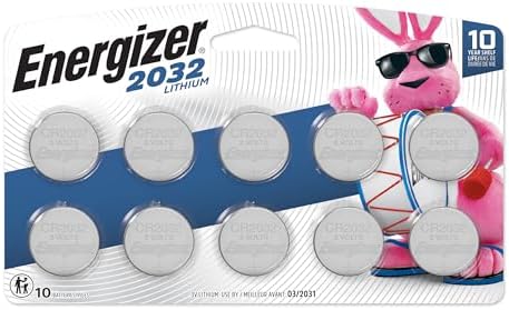 Energizer 2032 Batteries (10 Pack), 3V Lithium Coin Batteries