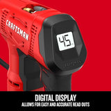 CRAFTSMAN V20 Cordless Inflator for Tires and Balls, High Pressure, PSI of 150, Bare Tool Only (CMCE521B)