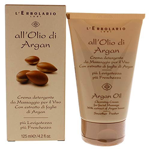 L'Erbolario Argan Oil Cleansing Cream - With Extract Of Argan Leaves For All Skin Types - Perfect For Make-Up Removal - Leaves Your Skin Fresh, Radiant And Incredibly Soft - 4.2 Oz Cleanser