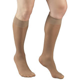 Truform Sheer Compression Stockings, 8-15 mmHg, Women's Knee High Length, 20 Denier, Beige, 2X-Large