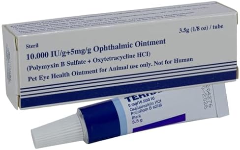 Pet Eye Health Ointment for Dogs, Cats, Cattle, Sheep, Horses, Birds and Puppies, Kittens 1/8 oz /3.5gr - 1 Tube