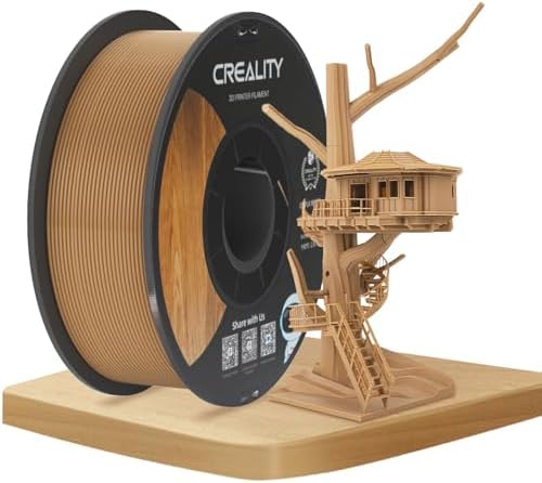 Official Creality Wood Filament PLA, Wood PLA 3D Printer Filament 1.75 mm, More Than 30% Real Wood, Smooth Silk Texture, Toughness, 1kg(2.2lbs)/Spool 3D Printing Filament, for All FDM Printers (Wood)