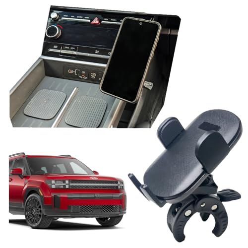 Phone mount holder for 2024 2025 Hyundai Santa Fe Santafe | Dashboard Phone holder clamps onto the center console | Many attachments: Magnetic, cradle, wireless