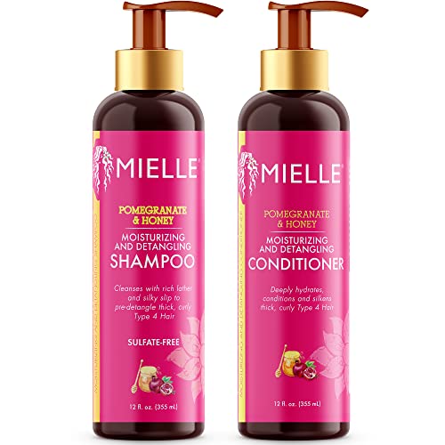 Mielle Organics Pomegranate & Honey Moisturizing and Detangling Shampoo and Conditioner for Type 4 Hair