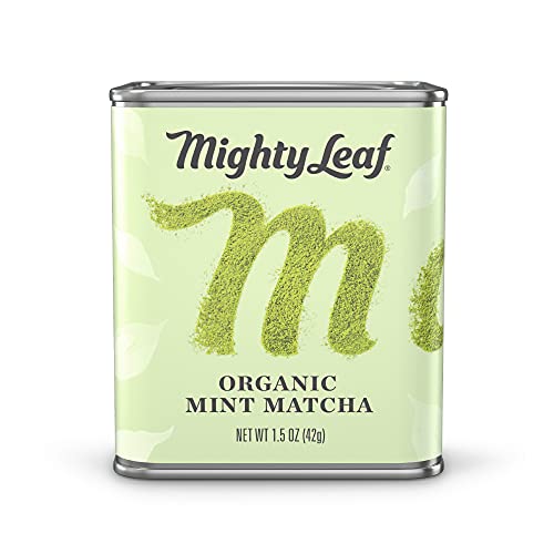 Mighty Leaf Tea, Organic Mint Matcha Green Tea Powder, 1.5 Ounce Tin, Japanese Matcha with Mint Powder, Unsweetened