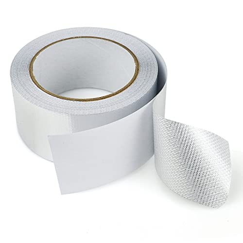 BOMEI PACK 1 Roll Aluminum Foil Heat Shield Tape Cool Tape 2 Inch x 66 ft Heat Reflective Heat Shield Thermal Barrier Foil Tape Heat Resistant Tape for Hose and Auto Use