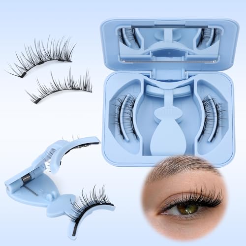 Magnetic Eyelashes Half Lashes Magnetic Eyelashes with Applicator Cat Eye Magnetic Lashes Wispy Magnetic Eyelashes Natural Look No Glue Needed False Eyelashes Magnetic Lashes with Clamp by Eefofnn