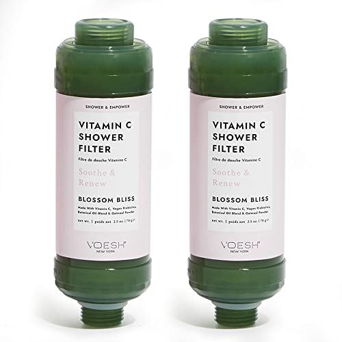 VOESH Vitamin C Shower Filter, Shower Aromatherapy, Water Purifier, Water Softener, Vegan Probiotics, Spa Shower Head, Water Filter, Shower Self-Care