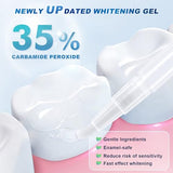 Teeth Whitening Kit with Gel Pen: 32X LED Accelerator Light Non-Sensitive Tooth Whitener Professional Oral Care Tools Gently Yet Effectively Removes Stains - IPX7 Waterproof Portable Wireless Charging