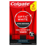 Colgate Optic White Pro Series Whitening Toothpaste with 5% Hydrogen Peroxide, Stain Prevention, 3 oz Tube, 2 Pack