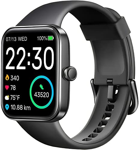 SKG Smart Watch, Fitness Tracker with 5ATM Swimming Waterproof, Health Monitor for Heart Rate, Blood Oxygen, Sleep, 1.7'' Touch Screen Bluetooth Smartwatch Fitness Watch for Android-iPhone iOS, V7