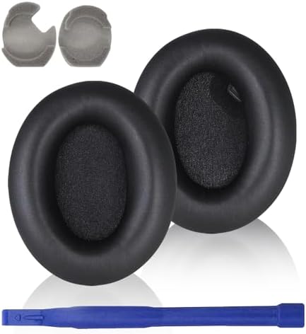 WH-1000XM4 Replacement Earpads Cushions, Protein Leather Ear Pads for Sony WH-1000XM4(WH1000XM4) Noise Canceling Headphones with High Density Memory Foam, Without Affecting Sensor (Black)