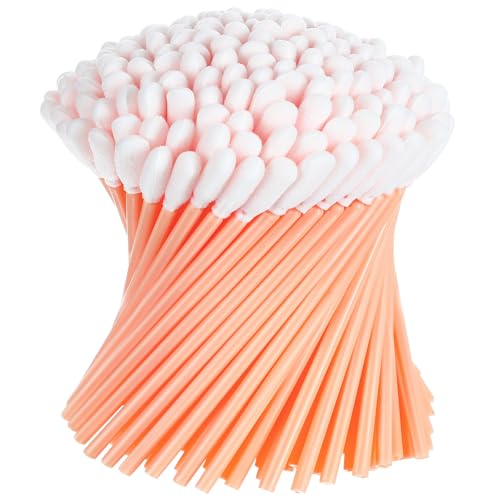 Chinco 200 Pieces Foam Swab Sponge Swab Foam Tips Sponge Stick for Inkjet Printer Print Head Camera Optical Lens Optical Equipment(Light Orange)