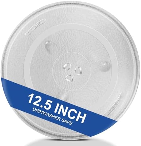 12.5"/31.5cm Thickened Microwave Glass Plate for Samsung LG GE Kenmore Frigidaire Hamilton Beach 12 1/2 inch Replacement Microwave Glass Plate Replaces WB39X10002 DE74-20015 Microwave Glass Plate
