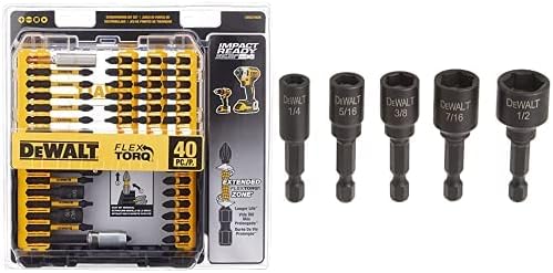 DEWALT Screwdriver Bit Set (40-Piece) and Magnetic Nut Driver Set (5-Piece)