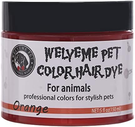 Dog Hair Dye Orange, Permanent Pet Hair Dye, Professional Dog Safe Hair Dye, Bright Color for Dogs and Horses