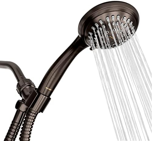Luxury Spa Series, 6 Spray Settings 4.5 inch Hand Held Shower Head, Long Stainless Steel Hose, MAXX-imize Your Shower with Showerhead in Oil Rubbed Bronze Finish