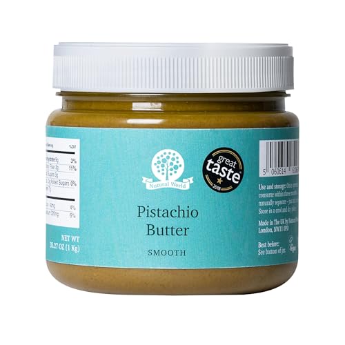 Nutural World - Smooth Pistachio butter 35 Oz (1kg) / 100% pure single ingredient - Great Taste Award winner