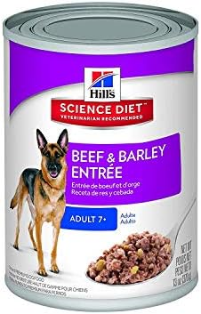 Hill's Science Diet Adult 7+ Beef & Barley Entree Canned Dog Food, 13 oz., Case of 12