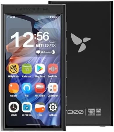 HiBy Digital M300 Android MP3 Player with Bluetooth and WiFi Streaming Player Android 13 Snapdragon 665 HiFi Audio (PCM/DSD) FM Radio Speaker Touchscreen 32GB + 2TB Expandable Storage