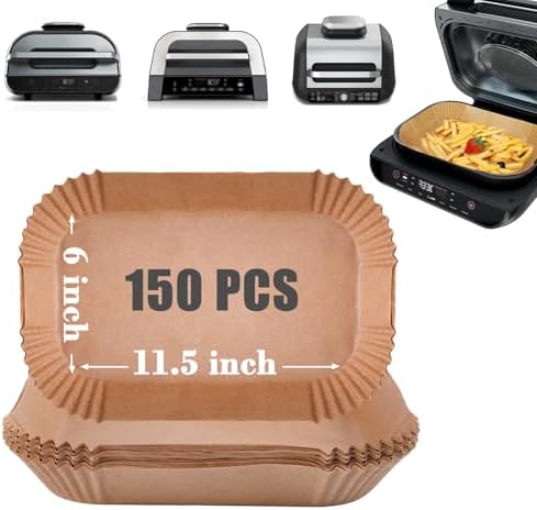 GOAUS Parchment Paper Liners 150 Pcs for Ninja Foodi Smart XL, Air Fryer Liners Disposable Rectangle Accessories Fit Ninja Grill FG551/DG551/IG651