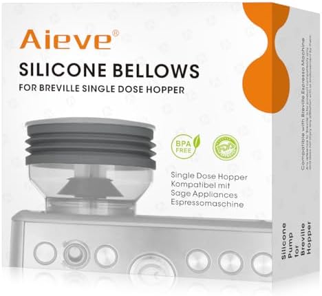 AIEVE Silicone Bellow Compatible for Breville Barista Express, Single Dose Hopper for Breville Espresso Machine,Gray